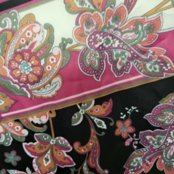 VINTAGE BIJOU BRIGITTE WINE COLORED PAISLEY PRINT LADIES SCARF - Picture 4 of 6